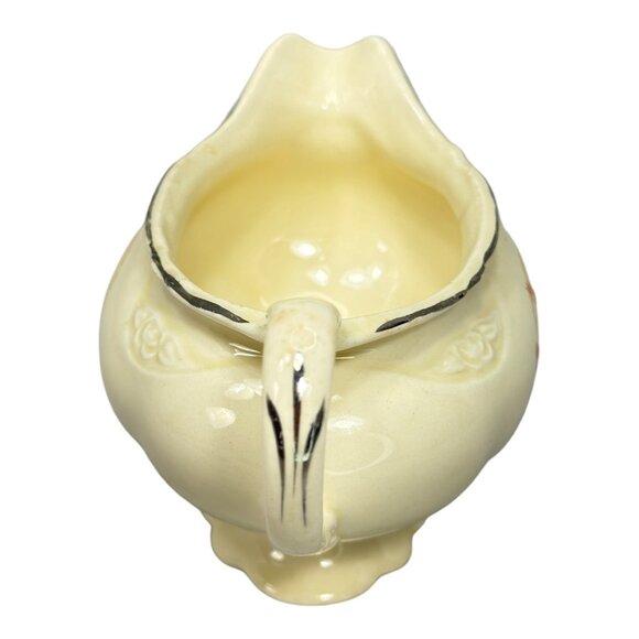 Homer Laughlin Virginia Rose Tulips in a Basket Creamer Gold Trim - Picture 3 of 7